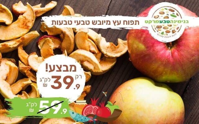 מבצע תפוח עץ מיובש טבעות ללא סוכר טבעי